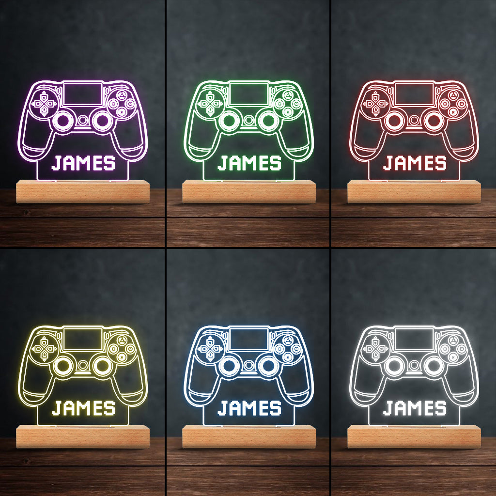 Gaming Room - Personalized Video Game Shaped Plaque Light Base