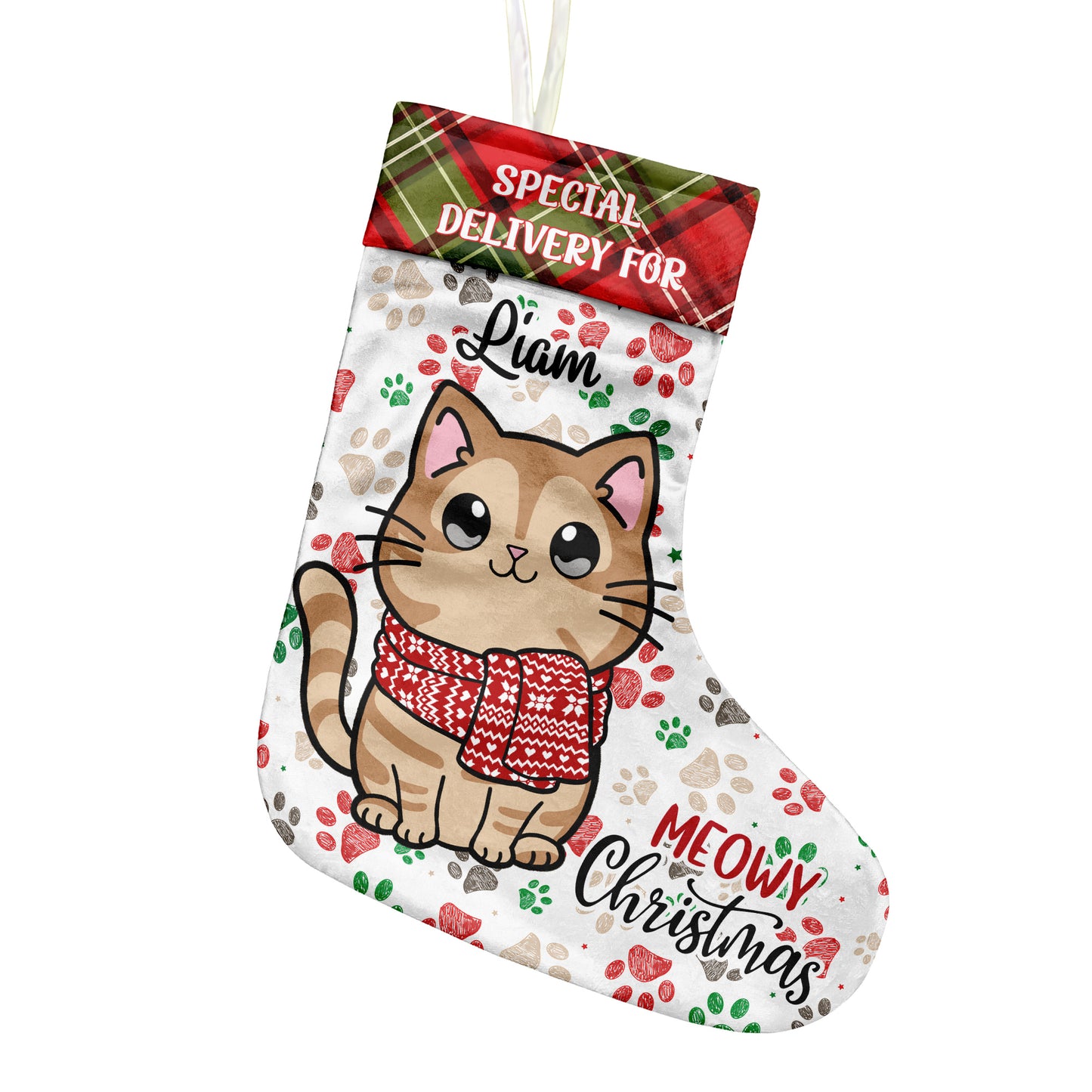 Meowy Christmas - Personalized Cat Christmas Stockings