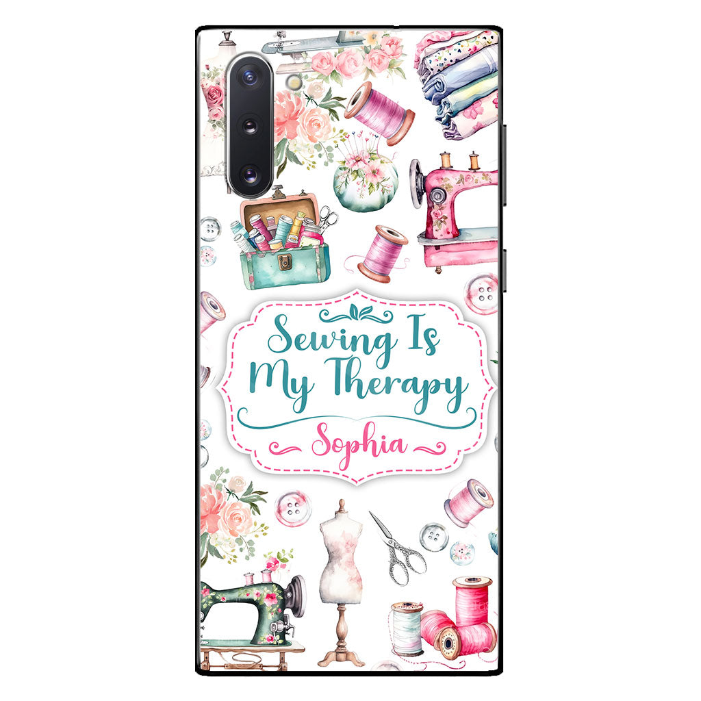 Sewing Is My Therapy - Personalized Sewing Phone Case