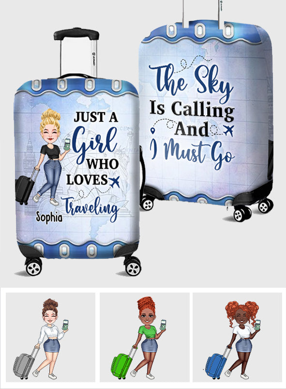 Just A Girl Who Loves Traveling - Personalized Travelling Luggage Cover