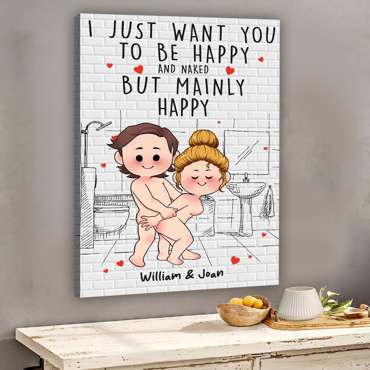 Save Water Shower Together - Personalized Couple Canvas And Poster