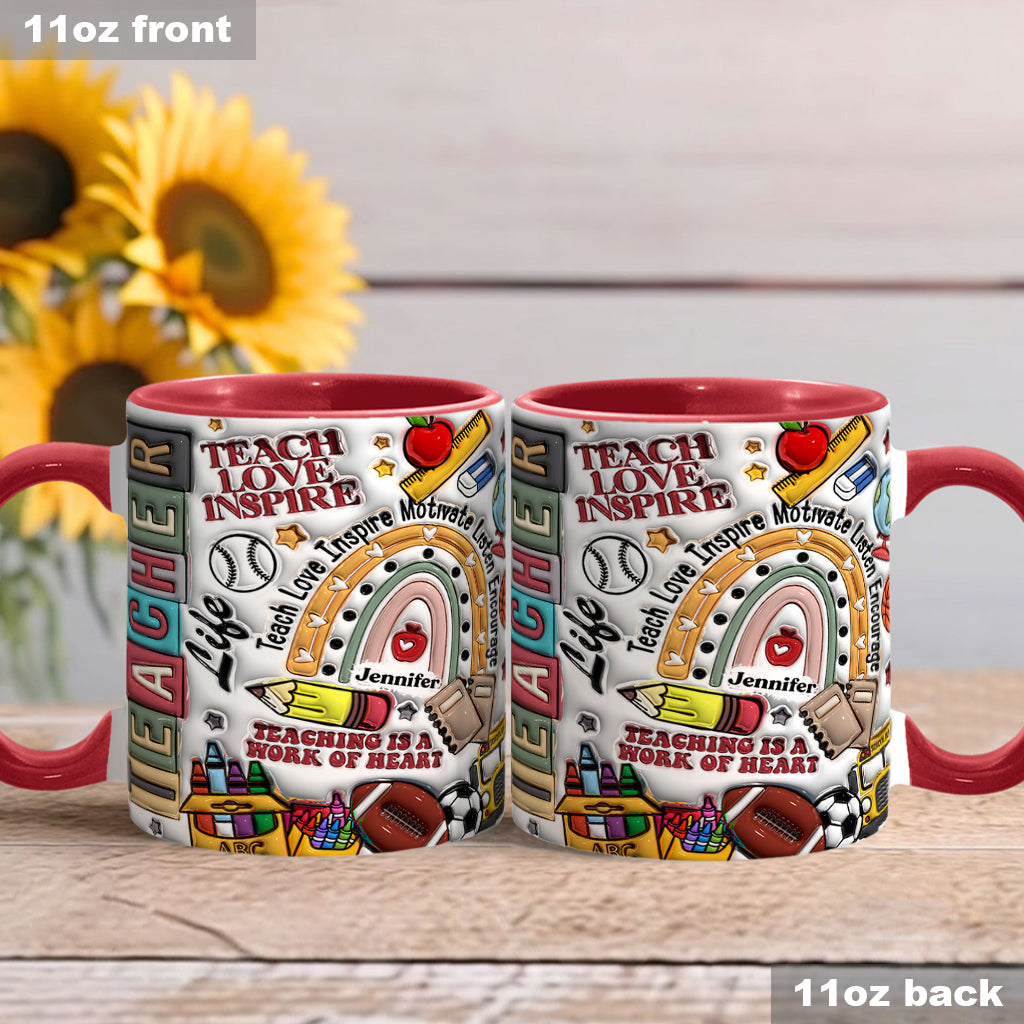 Teach Love Inspire - Personalized Teacher Accent Mug