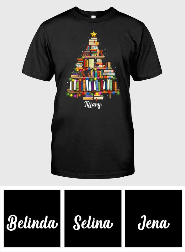 Books Christmas Tree - Personalized Book T-shirt And Hoodie