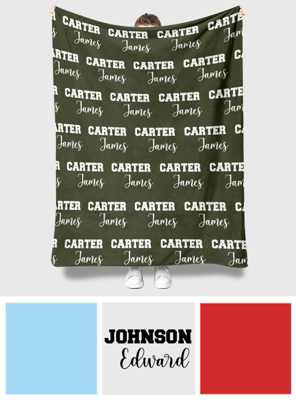 Custom Name Pattern - Personalized Kid Blanket