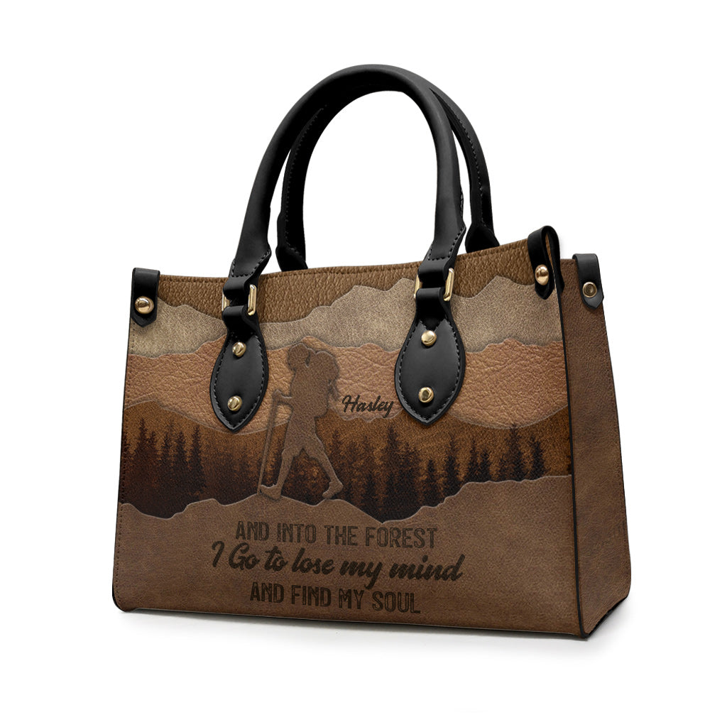 And Into The Forest I Go - Personalized Hiking Leather Handbag