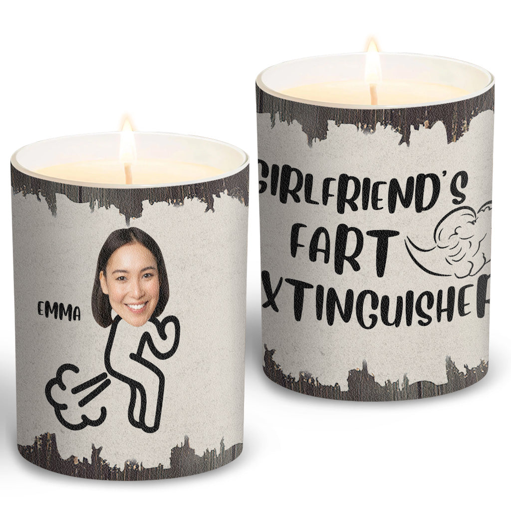 Fart Extinguisher - Gift for dad, grandma, grandpa, mom, uncle, aunt, son, daughter, brother, sister, granddaughter, grandson, husband, wife, boyfriend, girlfriend, friend - Personalized Candle With Wooden Lid