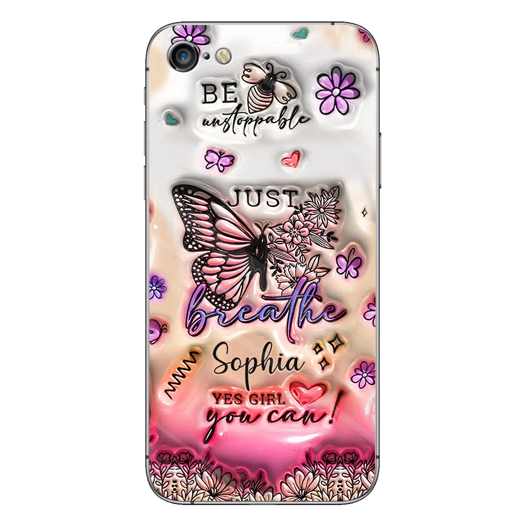 Positive Affirmations Butterfly - Personalized Butterfly Clear Phone Case