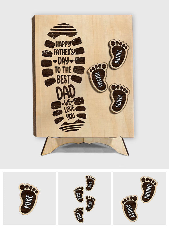 We Love You Dad - Personalized Father 2 Layered Wood Sign / Wood Plaque