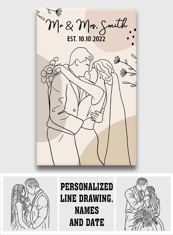 Hochzeitstag – Personalisierte Leinwand und Poster für Ehepaare