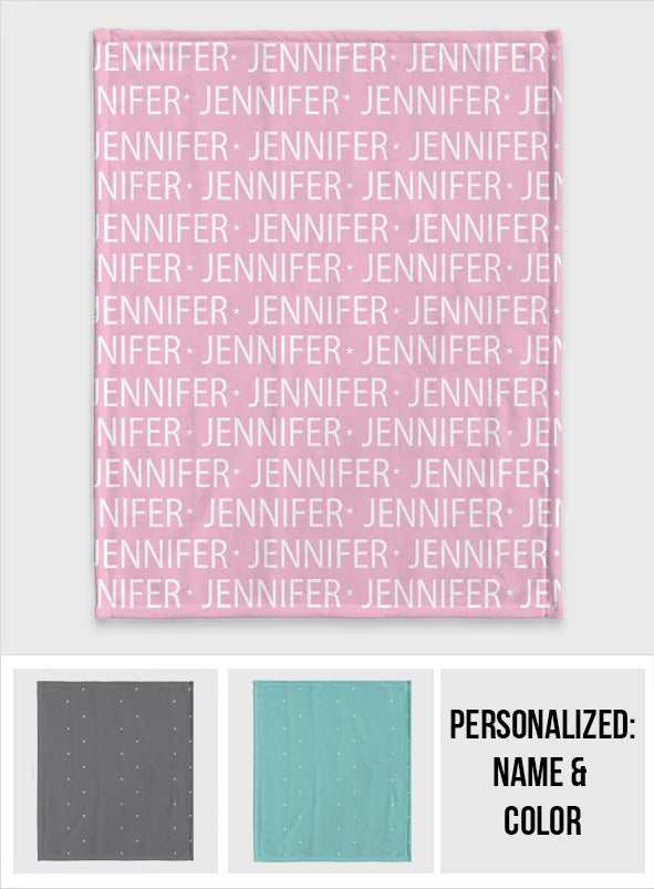 Custom Name Pattern - Personalized Sibling Blanket