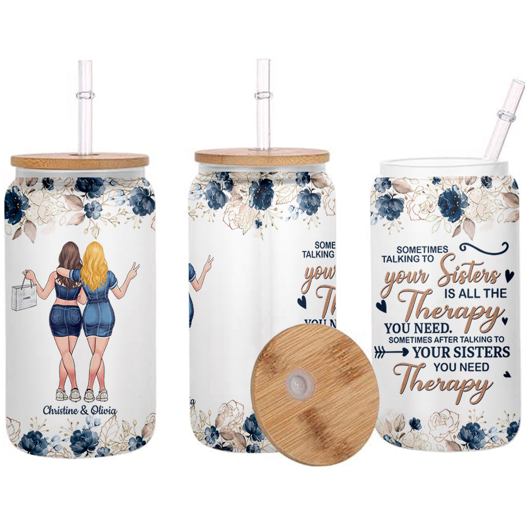 Talking To Your Sister - Personalized Bestie Can Glass