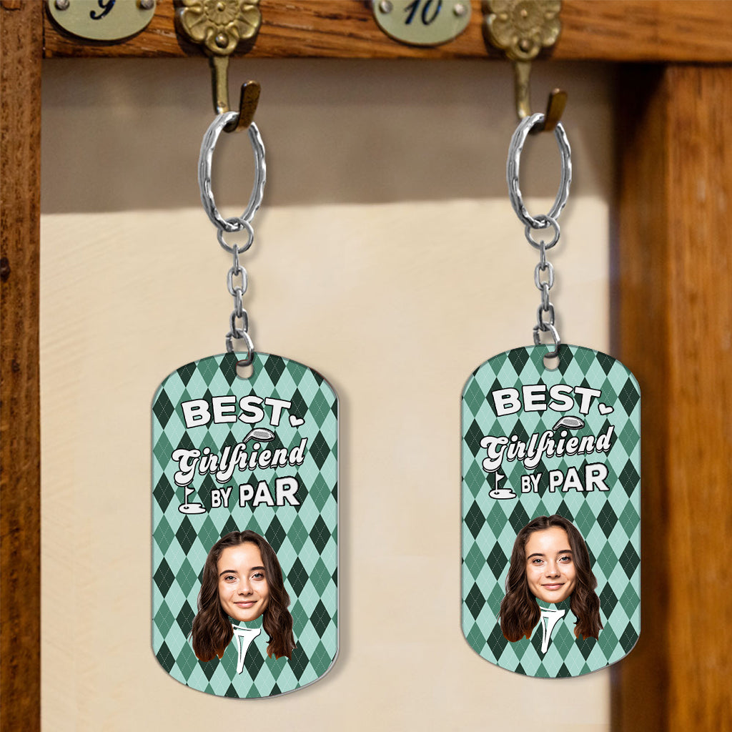 Best Dad By Par - Golf gift for dad, him, boyfriend, husband, grandpa - Personalized Stainless Steel Keychain