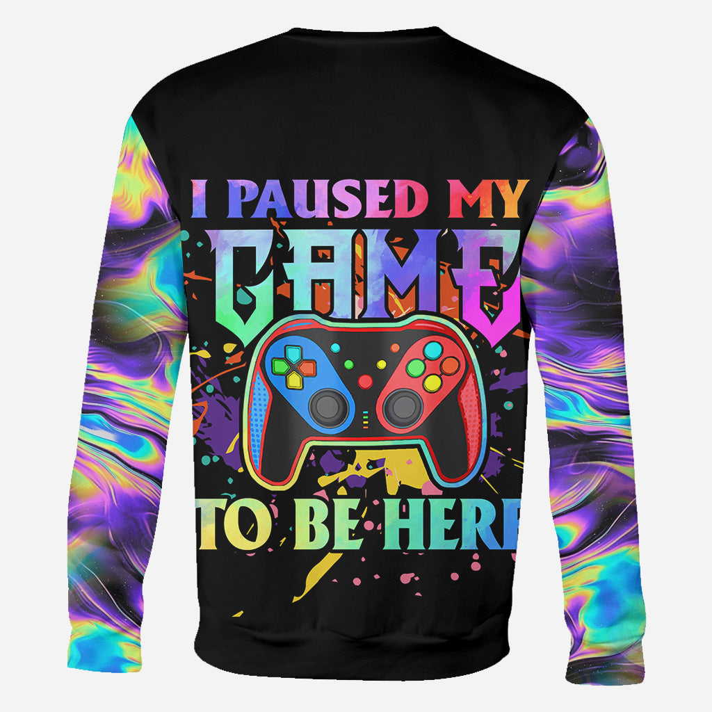 I Paused My Game To Be Here - Personalized Video Game All Over Shirt
