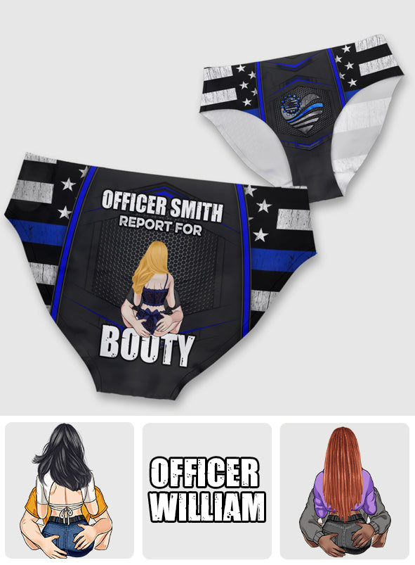 Report For Booty - Personalized Police Officer Women's Briefs