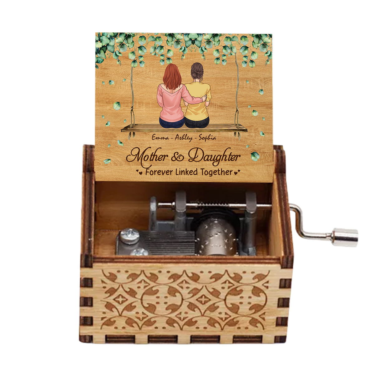 Mother And Daughter - Personalized Mother Hand Crank Music Box