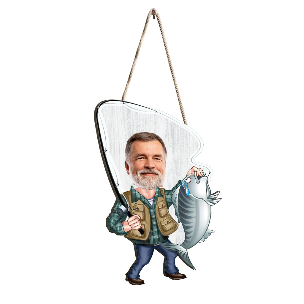 Love Fishing - Personalized Fishing Custom Shaped Wood Sign