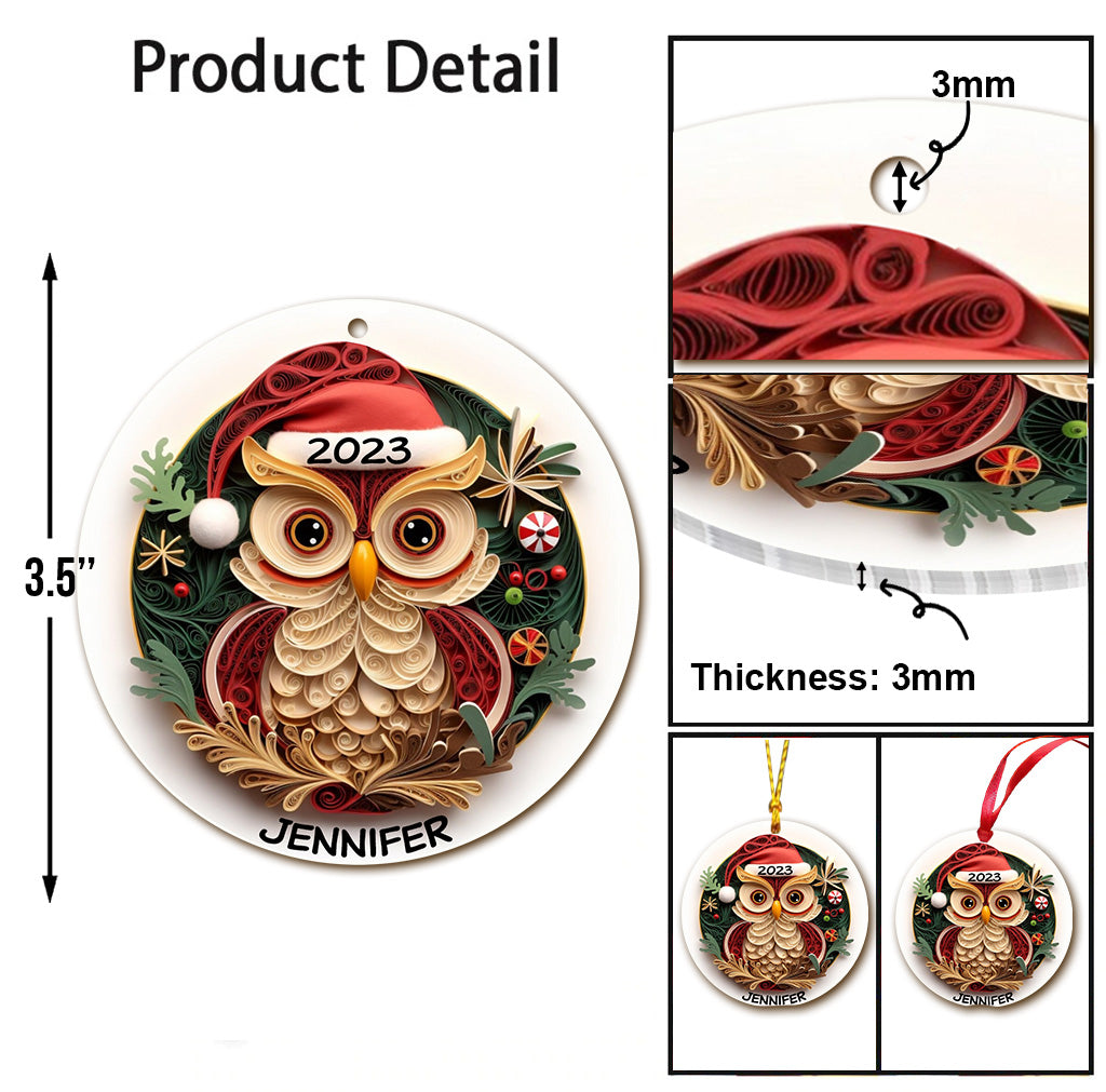 Beautiful Owl - Personalized Owl Ornament