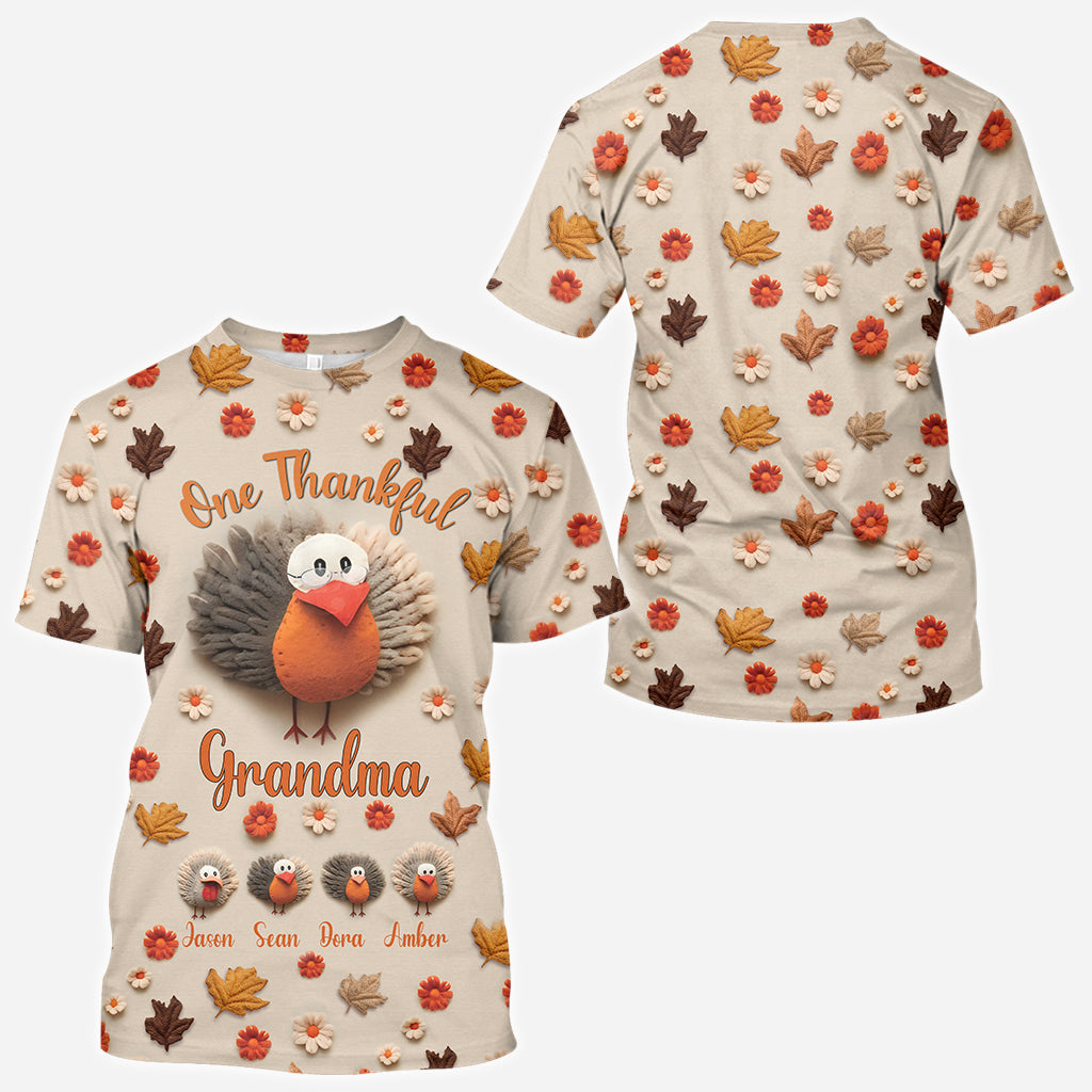 One Thankful Grandma - Personalized Grandma All Over Shirt