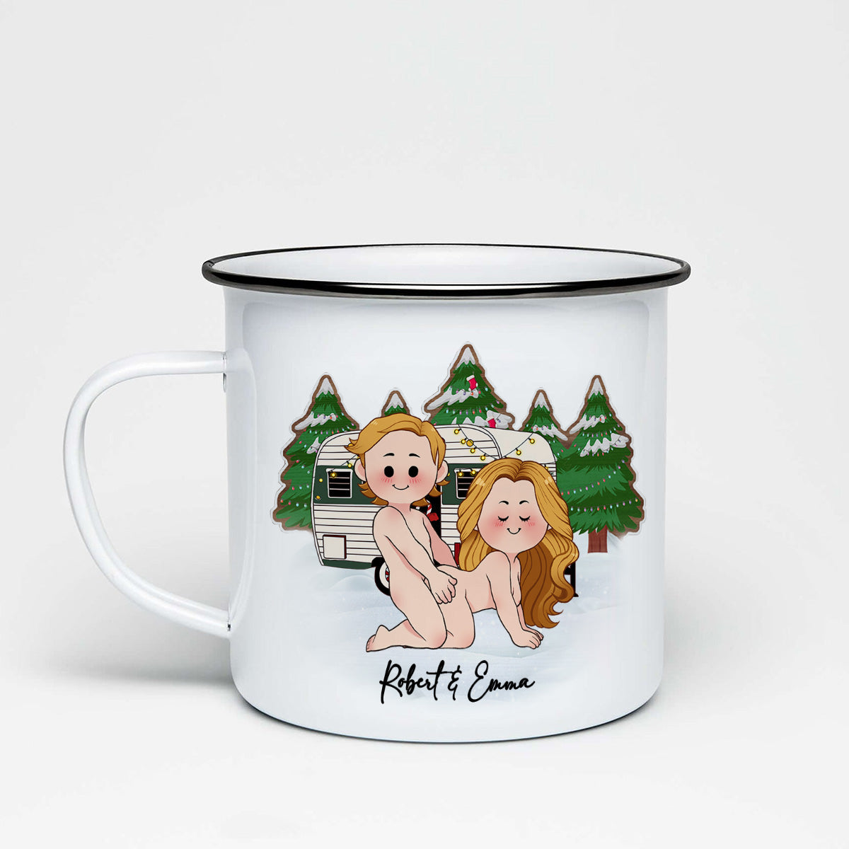 Together Is Our Favorite Place To Be - Personalized Camping Enamel Mug