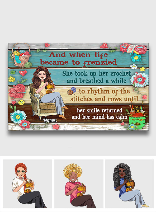 J'adore le crochet ! Un cadeau au crochet pour maman, petite amie, épouse, grand-mère : toile et affiche personnalisées.