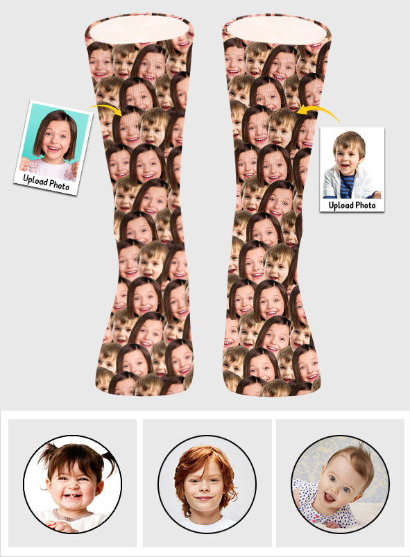 Customizable Printed Face - Personalized Kid Socks