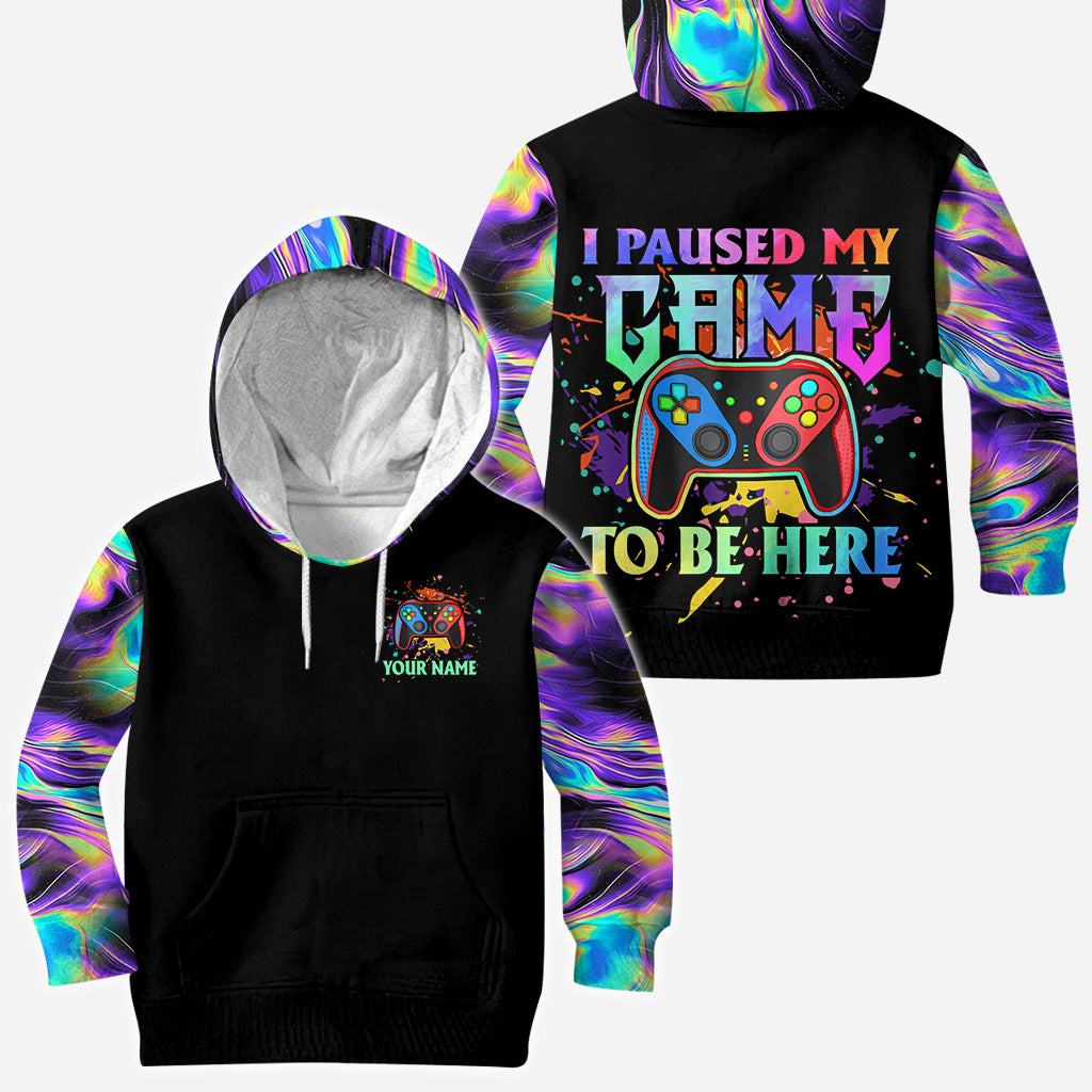 I Paused My Game To Be Here - Personalized Video Game All Over Shirt