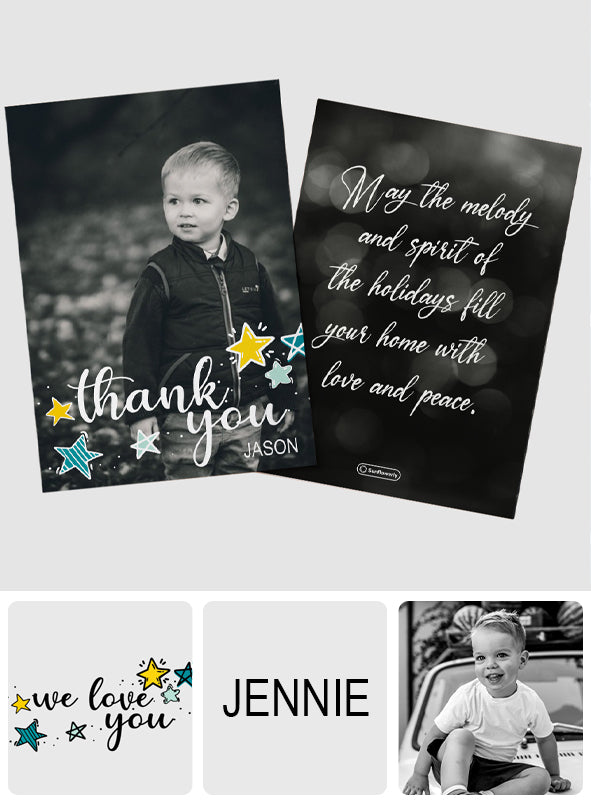 Thank You / Love you - Personalized Greeting Card