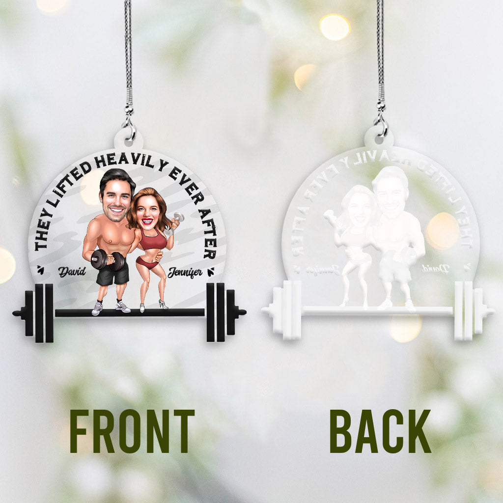 They Lifted Heavily Ever After - Personalized Fitness Transparent Ornament