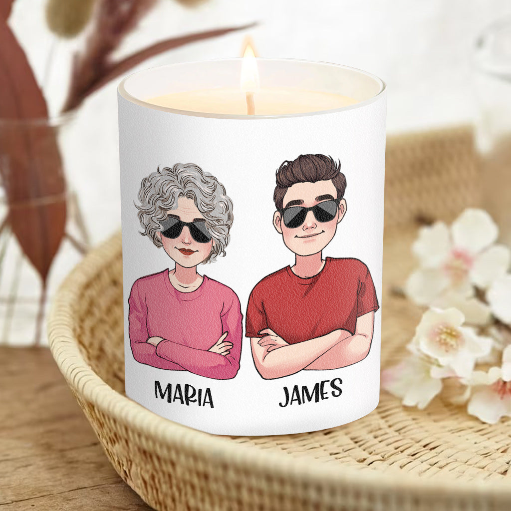 Our Relationship Is Like This - Personalized Son Candle With Wooden Lid