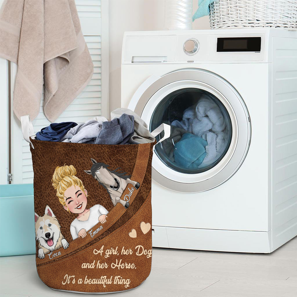 What A Beautiful Thing - Horse gift for dog lover, cat lover - Personalized Storage Basket