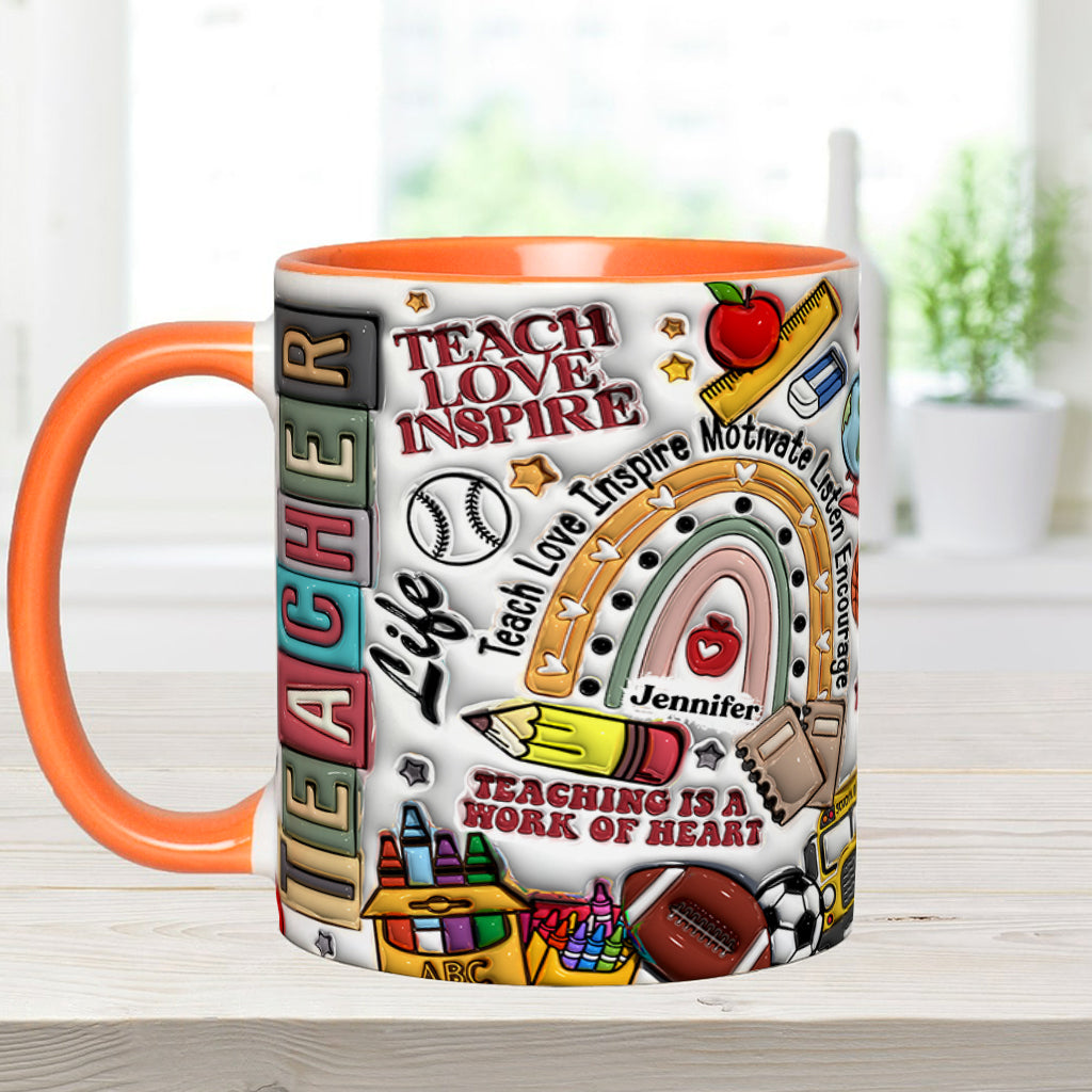 Teach Love Inspire - Personalized Teacher Accent Mug