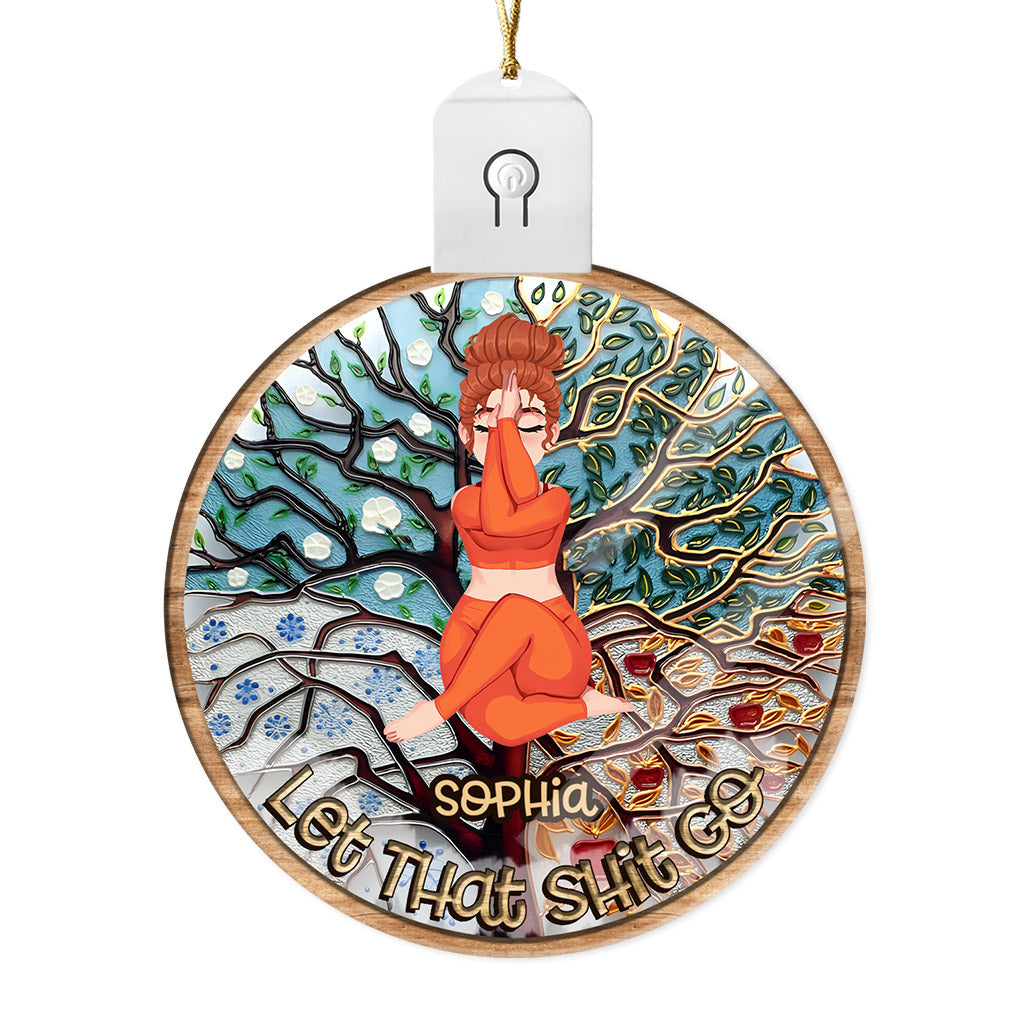 Let That Shit Go - Personalized Yoga Led Acrylic Ornament