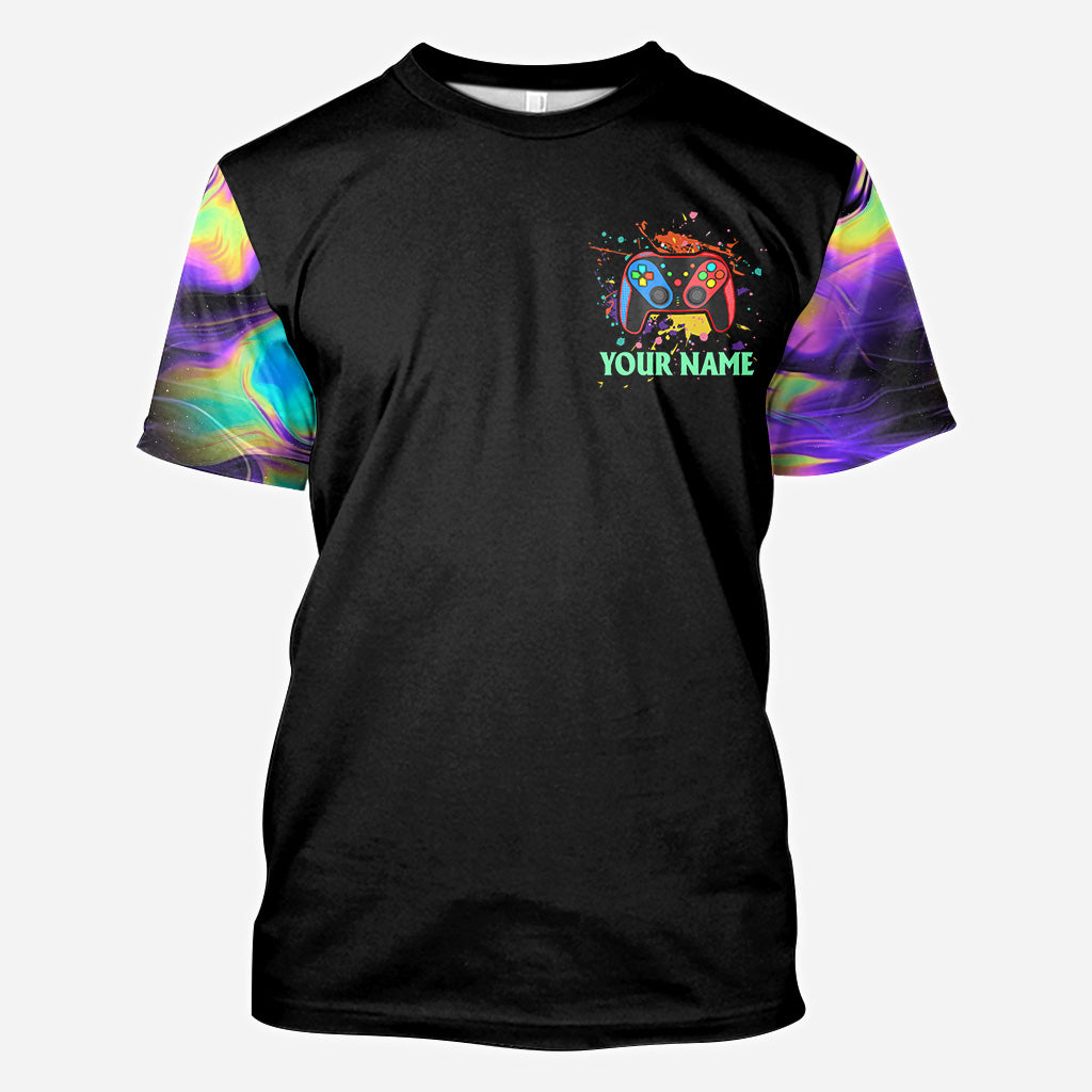 I Paused My Game To Be Here - Personalized Video Game All Over Shirt
