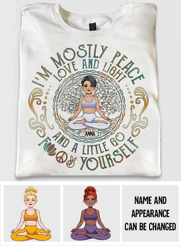 Ich bin größtenteils Frieden – Personalisiertes Yoga-T-Shirt und Hoodie