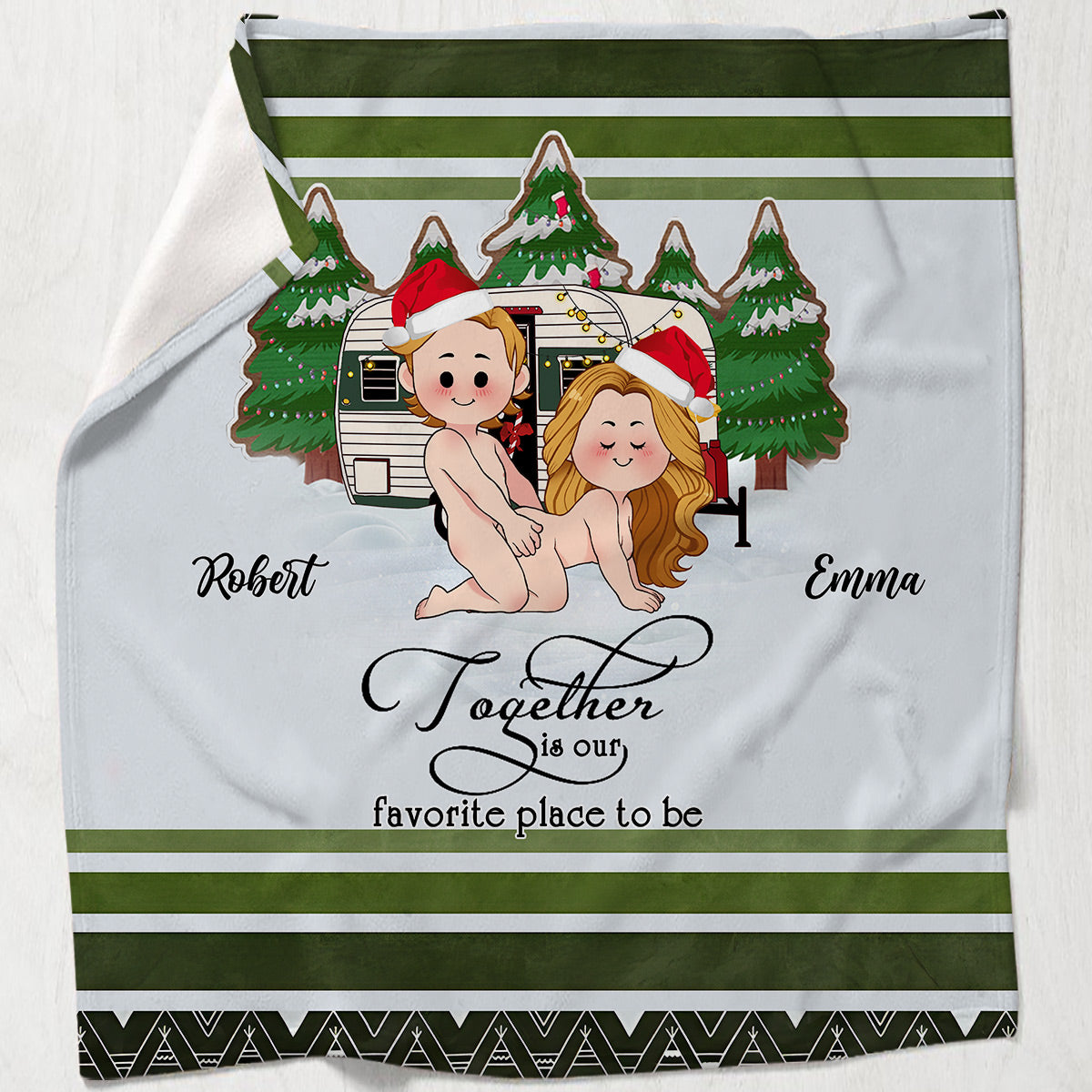 Together Is Our Favorite Place To Be - Personalized Camping Blanket