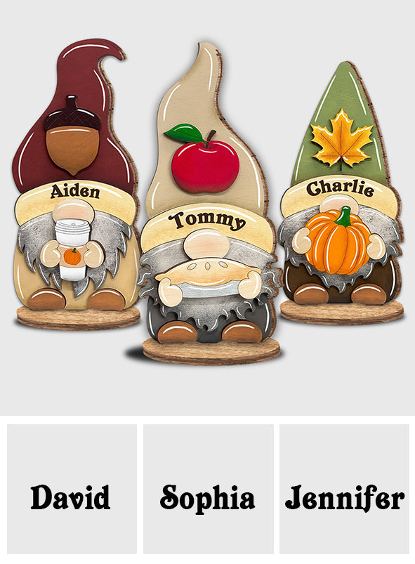 Thanksgiving Gnomes - Personalized Thanksgiving Freestanding Wood Plaque