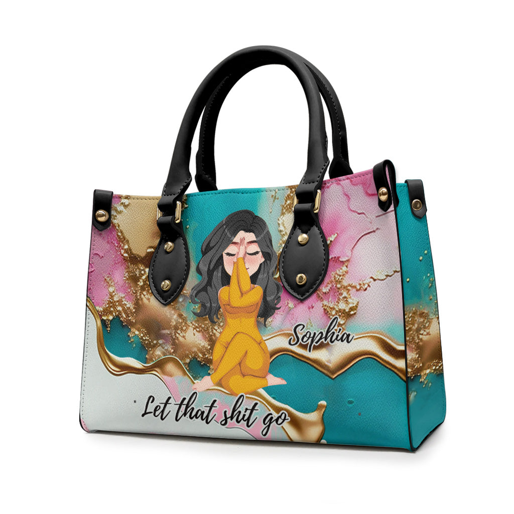 Let That Shit Go - Personalized Yoga Leather Handbag