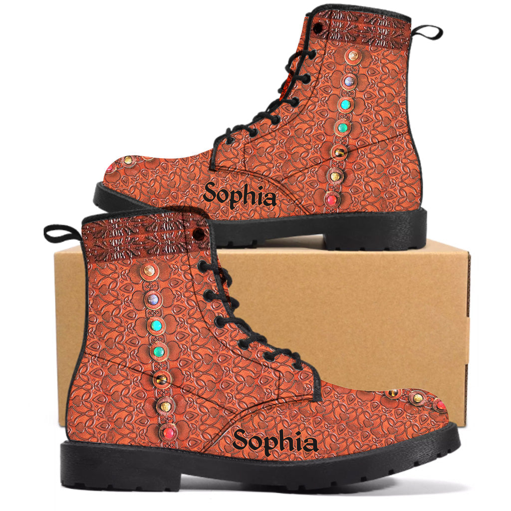Namaste - Personalized Yoga Leather Boots