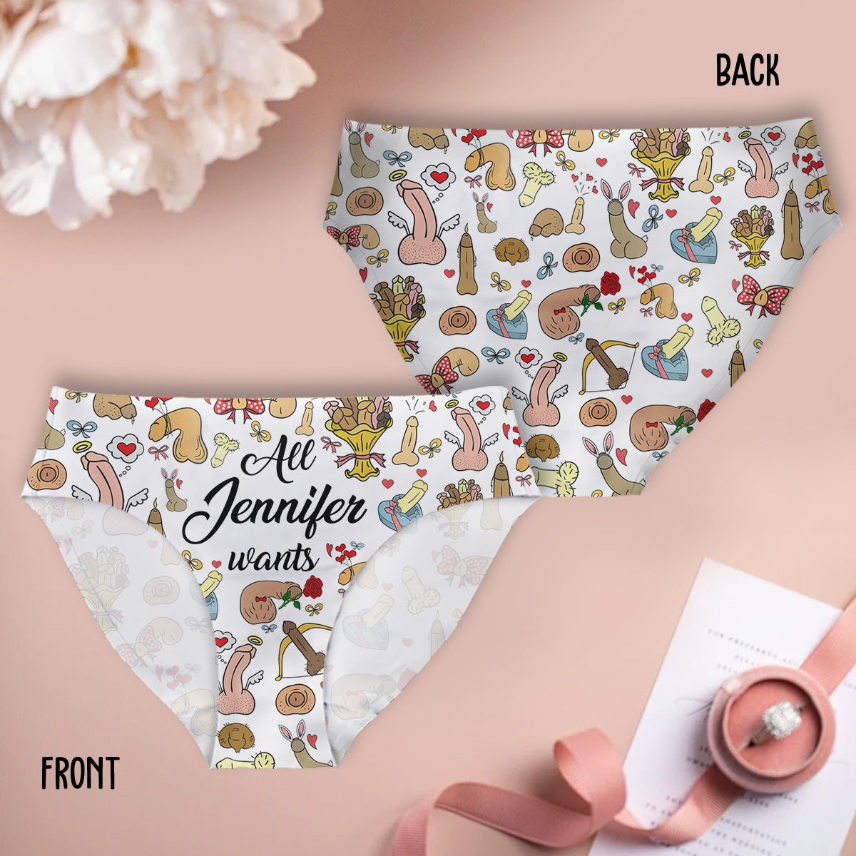 All I Want For Christmas - Personalized Couple Women Briefs & Men Boxer Briefs
