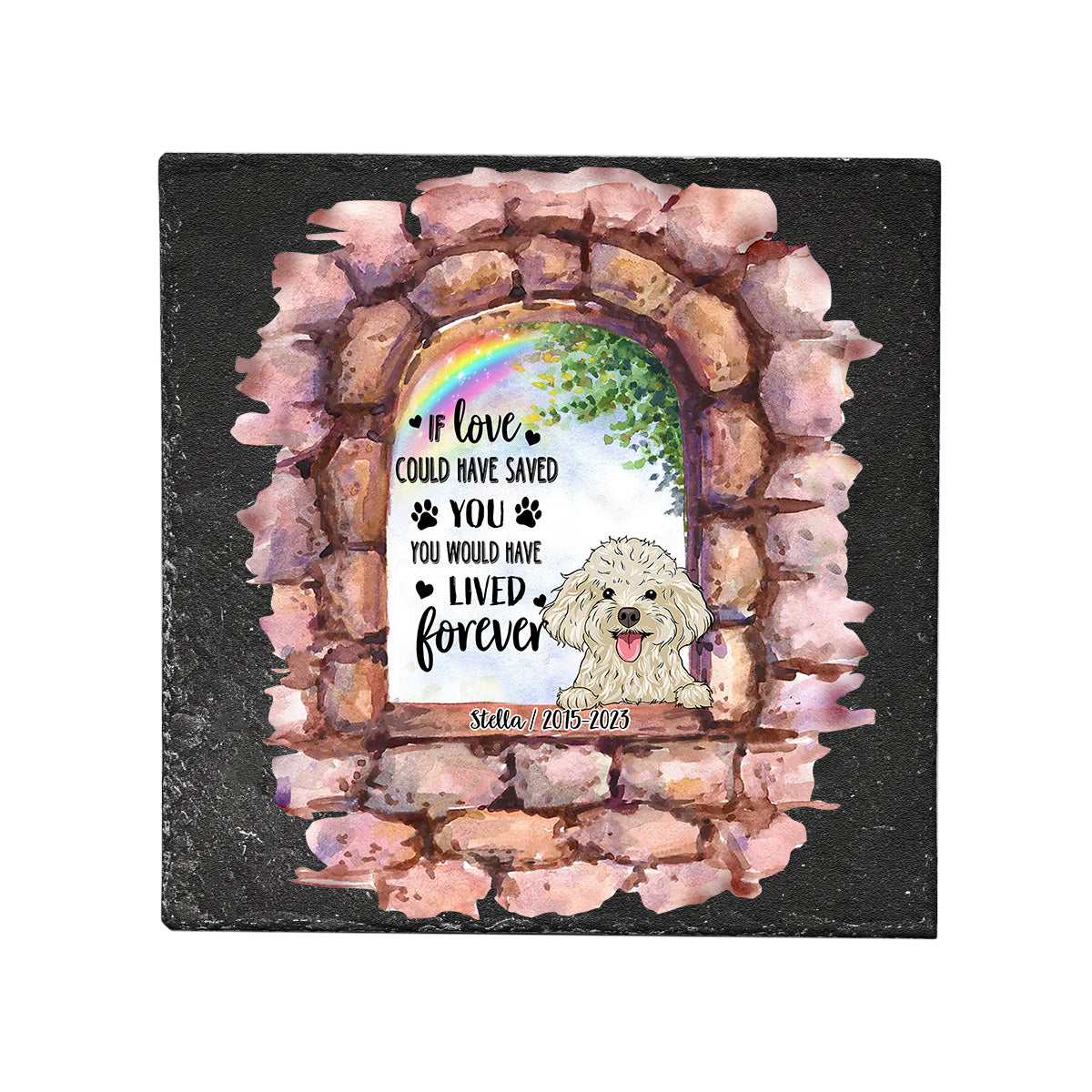 No Longer By My Side - Personalized Dog Square Shaped Stone