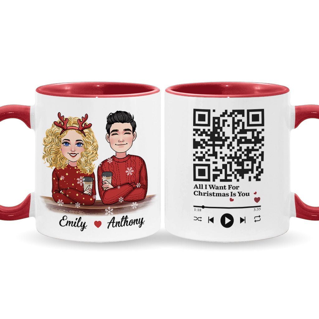 Tout ce que je veux pour Noël, c'est toi - Mug personnalisé pour couple
