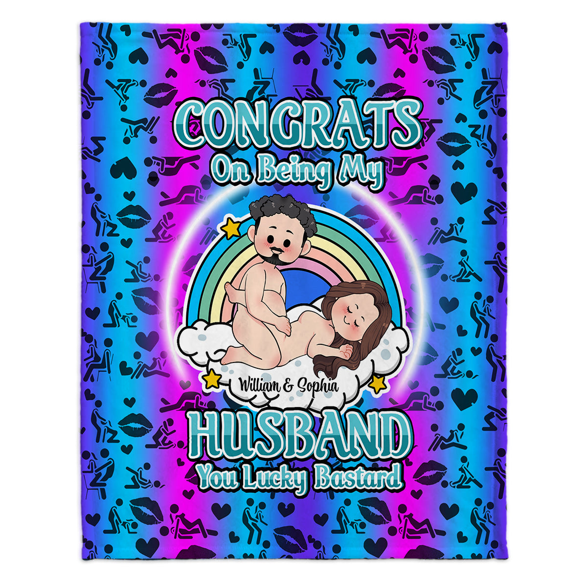 Congrats On Being My Husband - Personalized Husband And Wife Blanket