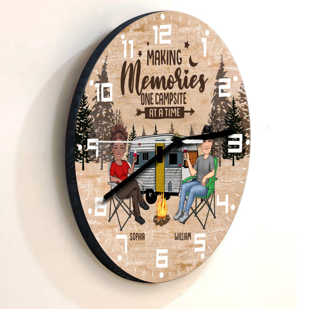 Happy Camper - Personalized Camping Wall Clock