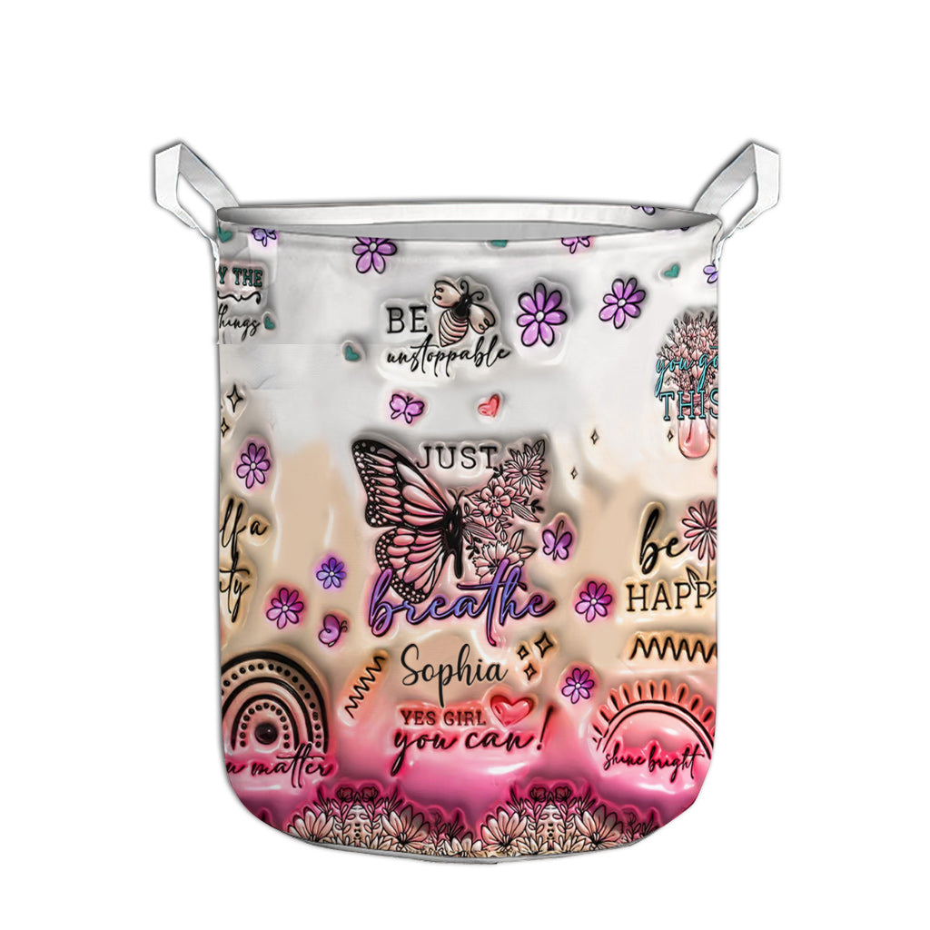 Positive Affirmations Butterfly - Personalized Butterfly Storage Basket