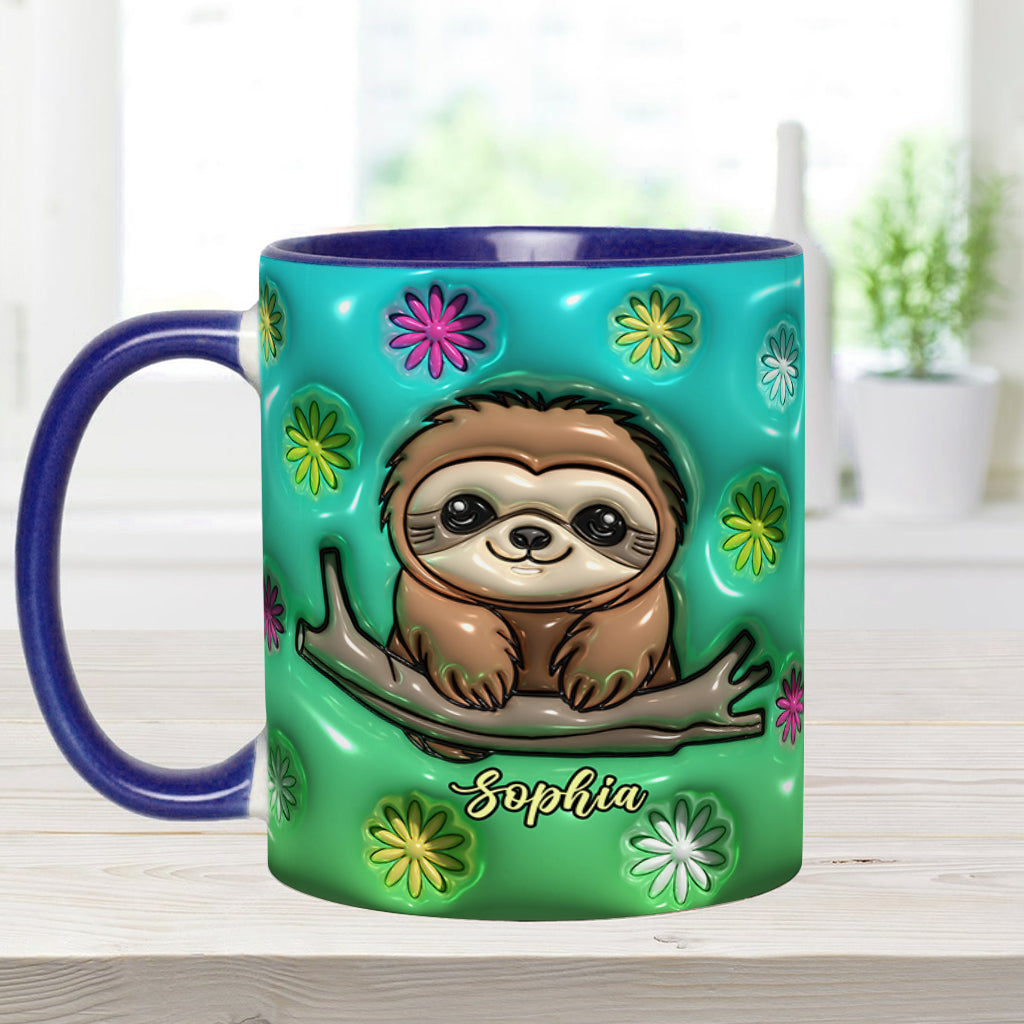 Cute Sloth - Personalized Sloth Accent Mug