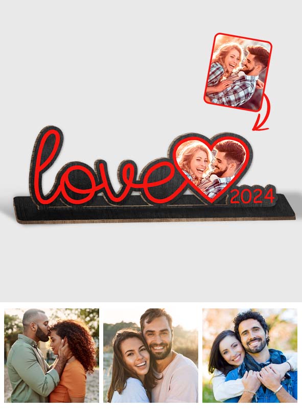 Love 2024 - Personalized Couple 1 Layered Big Freestanding