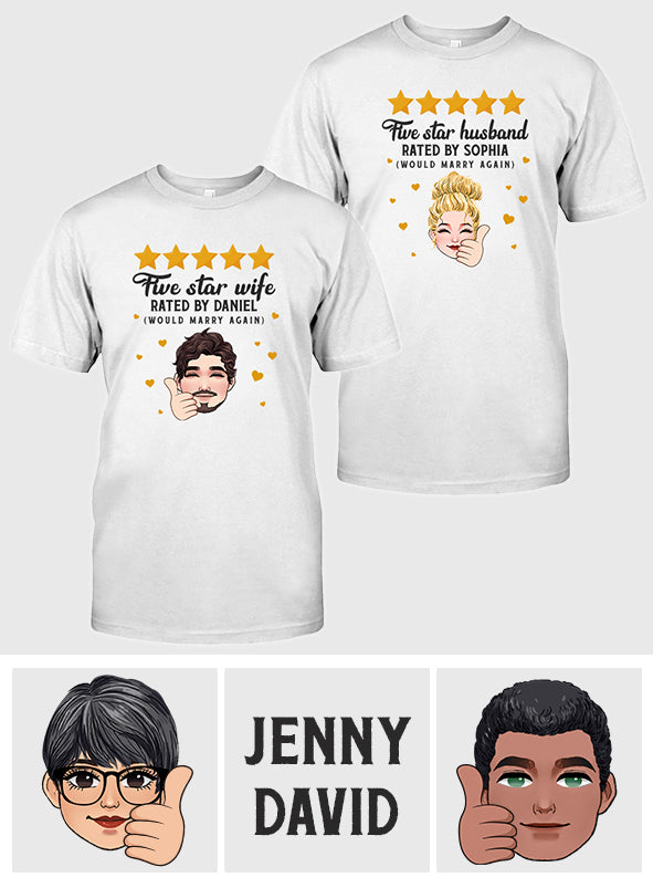 Five Star Husband Wife - Personalized Husband And Wife T-shirt And Hoodie