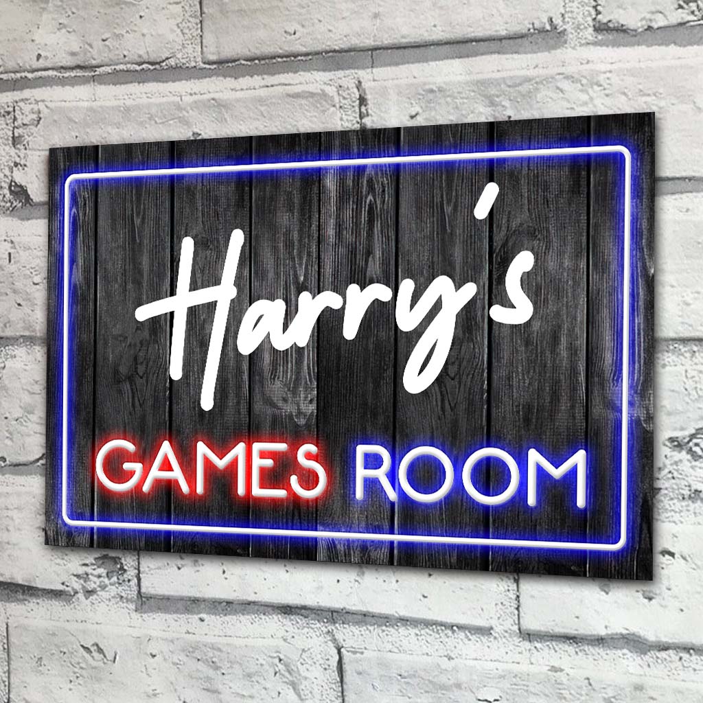 Game Room - Personalized Video Game Rectangle Metal Sign
