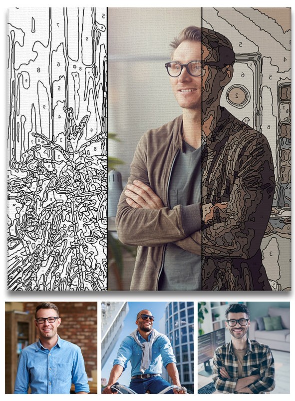 Kit de peinture par numéros personnalisé avec photo - Beau-père