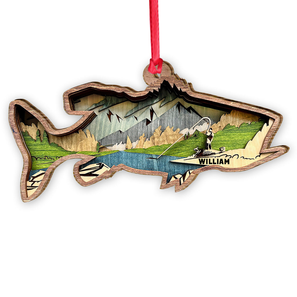 Bass Fishing - Personalized Fishing Ornament